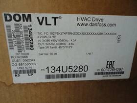 Danfoss 134u5280 Inch New Vlt #134u5280 Hvac Drive Unit 2.2 Kw 3 Hp In Original Box