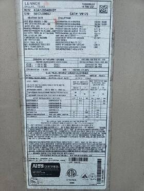 Lennox Kga120s4bh3y 2017 10 Ton Rooftop Package Unit A/c And Natural Gas Heat