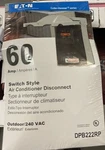 Eaton DPB222RP Nib 60A 240V Outdoor Switch Style Ac Disconnect #M4. Fixed Price $47.00.