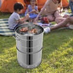 Large Portable Charcoal Grills, Stainless Steel Bbq Barrel, Barbecue. Fixed Price $136.06.