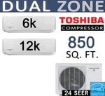 18,000 Btu Dual Zone Ductless Mini Split Air Conditioner Heat Pump, 6000 + 12000. Fixed Price $1838.64.