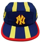 Blue Yellow 5 Panel Cotton Adjustable Strap Cap. Fixed Price $24.99.