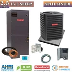 2.5 Ton 15.2 SEER2 Goodman Heat Pump System + Install Kit GLZS5BA301 AMST30BU130. Fixed Price $4935.00.