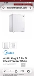 Arctic King 5.0 Cu Ft Chest Freezer White. ARCO5OSOARWW (local Pickup Only). Fixed Price $85.00.