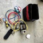 Air Conditioner Vacuum Pump Kit 1/4 Hp 3.5 Cfm 10 Microns W/ Gauges & Hoses. Fixed Price $58.00.