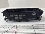 Scale Steel Body Baltimore & Ohio Panel Side Double Hopper Painted Black. Fixed Price $29.99.
