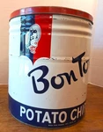 Bon Ton Potato Chips Large Vintage 3 Lb Display Sized Tin, Foods York Pa. Fixed Price $150.00.