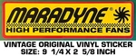 Maradyne High Performance Fans Vintage Original Vinyl Decal Sticker - Racing. Fixed Price $7.23.
