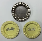 Lot Of 3 Bally Walk-in Coolers Steel Ashtrays Vintage Advertising Good. Fixed Price $23.00.