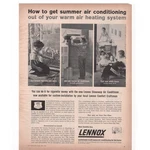 Lennox Air Conditioning Advertisement Black & White 1957 Vintage Hvac Home. Fixed Price $11.76.