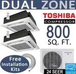 18000 Btu Dual Zone Ductless Mini Split Heat Pump: 9000 X2 - Ceiling Cassette. Fixed Price $2137.56.