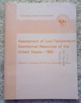 Assessment Of Low -temperature Geothermal Resources United States 1982. Fixed Price $39.99.