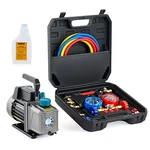Omt Combo 3.5CFM 1/4 Hp Air Vacuum Pump Hvac Refrigeration Manifold Gauge Set. Fixed Price $83.99.