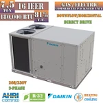 Daikin 7.5 Ton 16 Ieer 180000 Btu Commercial Gas Package Unit 81% 208/230V 3P. Fixed Price $10483.46.
