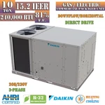 Daikin 10 Ton 15.2 Ieer 240K Btu Commercial Gas Package Unit 81% 208/230V 3PH. Fixed Price $12382.10.